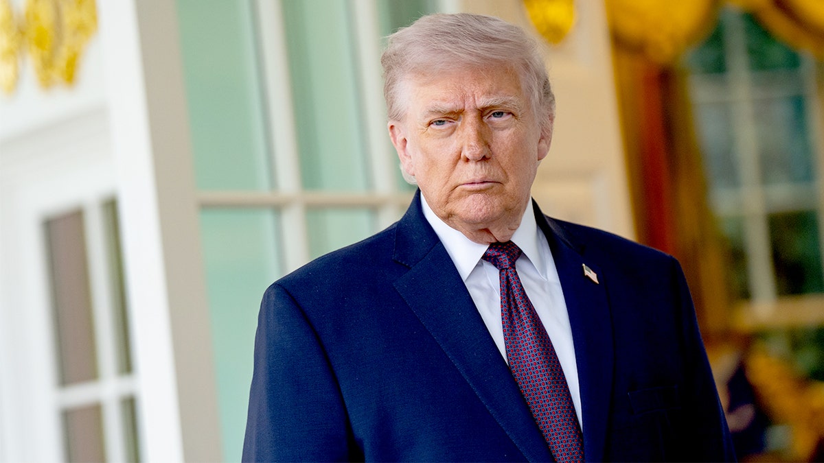 Donald Trump standing outside the White House