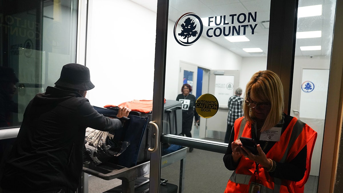 Ballots arriving at Fulton County Elections Hub and Operation Center in Fairburn, Ga.