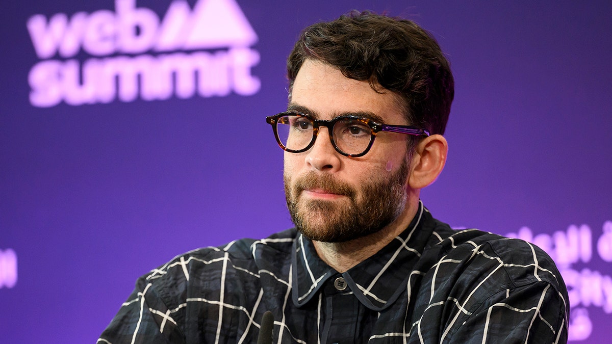 Hasan Piker speaking at a press conference at Web Summit Qatar in Doha