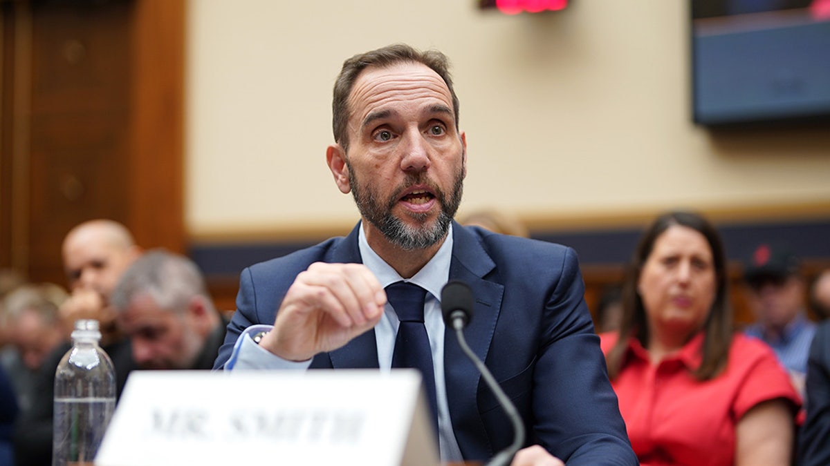 Former special counsel Jack Smith testifies at a House Judiciary Committee hearing in Washington, D.C.