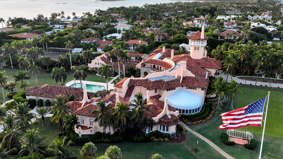 An aerial view of President Donald Trump's Mar-a-Lago estate in Palm Beach, Florida.