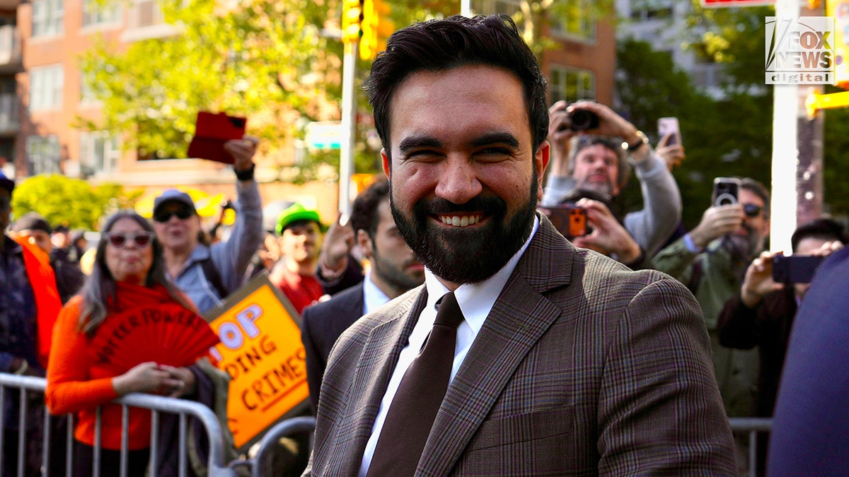 New York City Mayor Zohran Mamdani arrives to speak at a May Day march in New York City, NY, Friday, May 1, 2026.