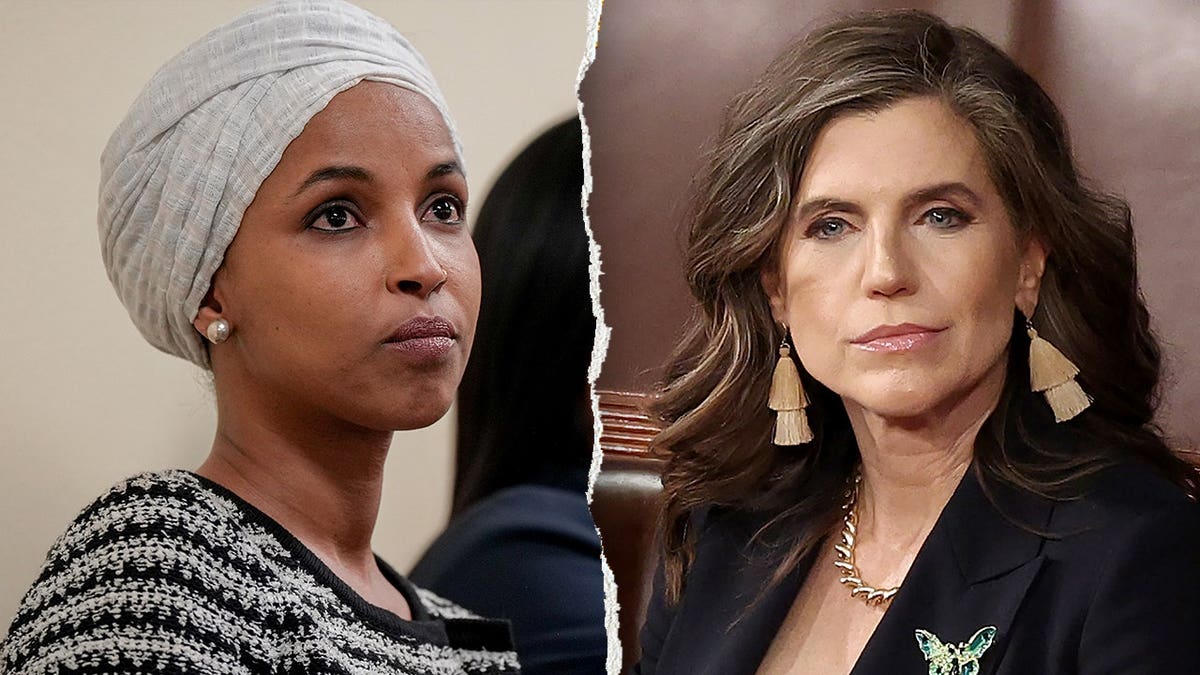 Split of Rep. Ilhan Omar, D-Minn., and Nancy Mace, R-S.C.