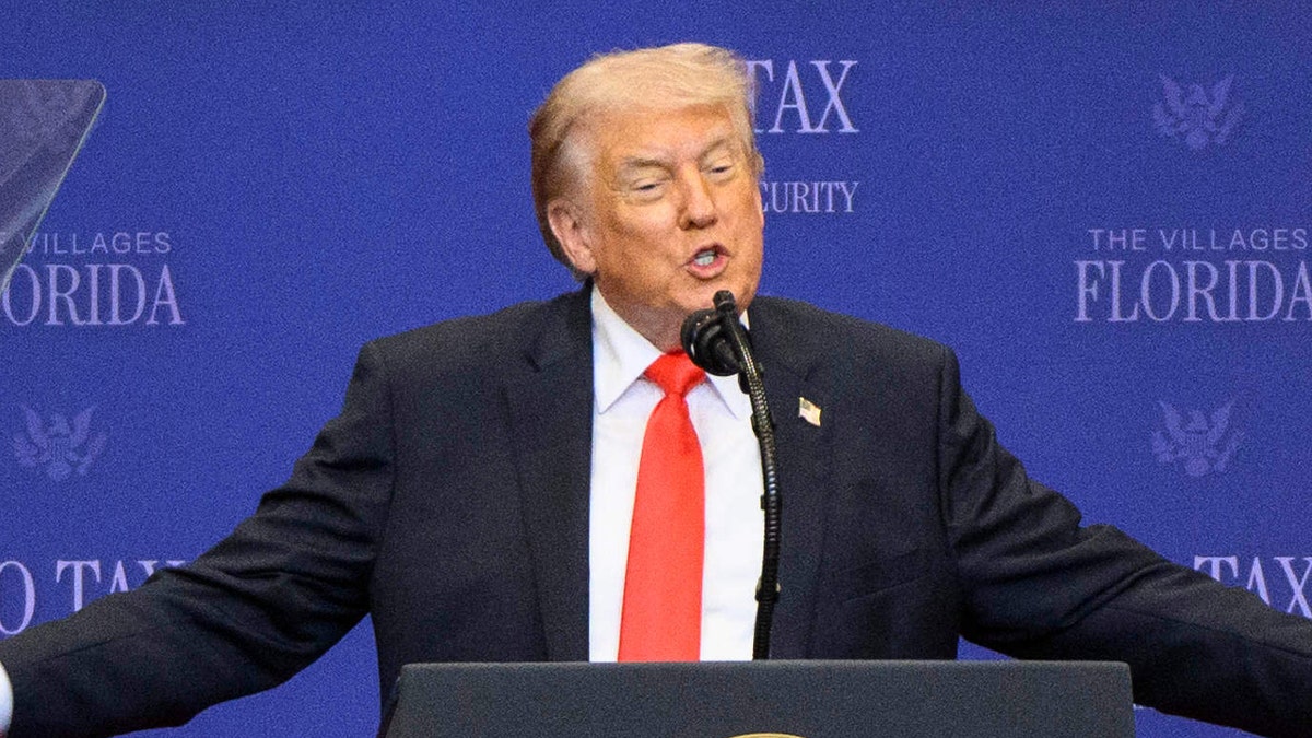 President Donald Trump speaks during an event at The Villages Charter School in Sumterville, Fla., on Friday.