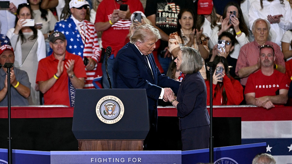 Trump greets mother of Welles Crowther