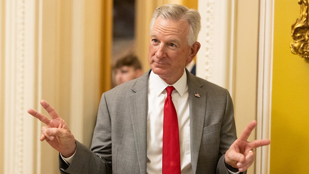 Sen. Tommy Tuberville walking at the U.S. Capitol in Washington, D.C.