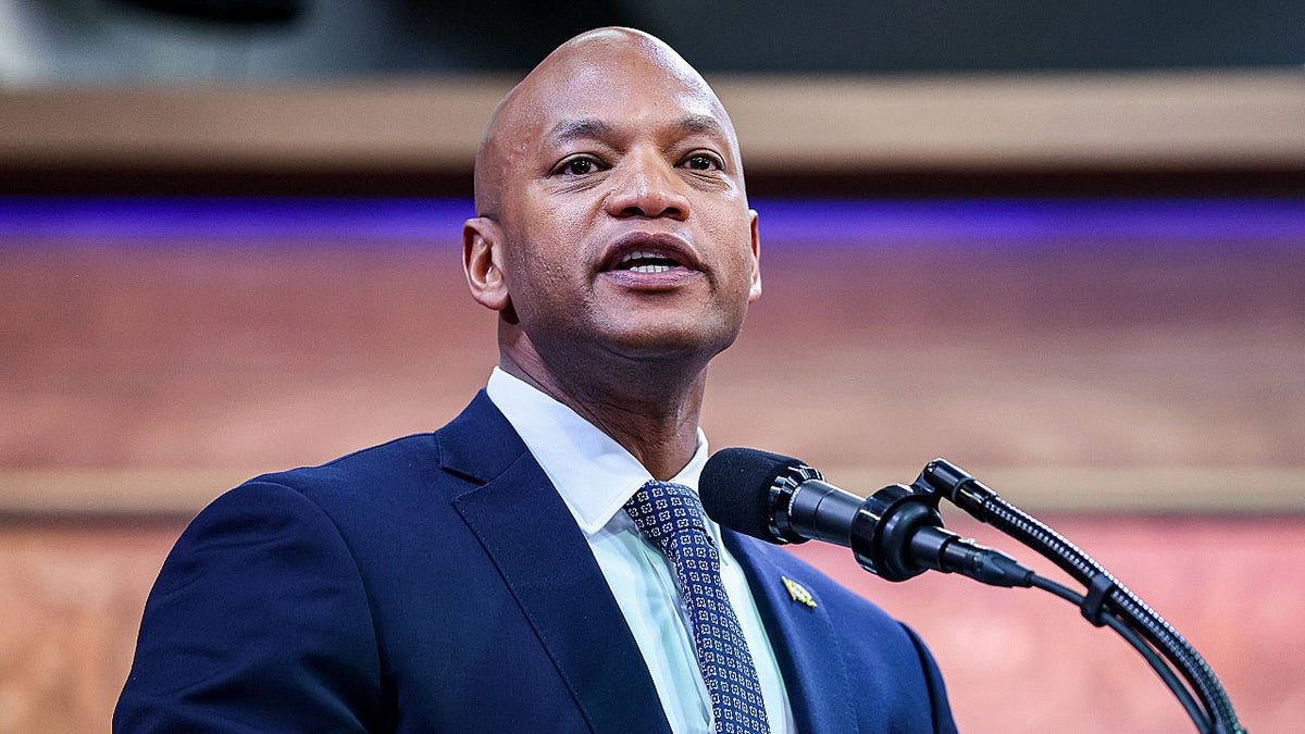 Maryland Gov. Wes Moore speaking at the White House South Court Auditorium