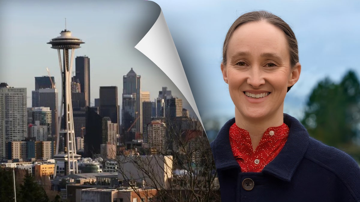 Seattle Mayor Katie Wilson speaking at a podium