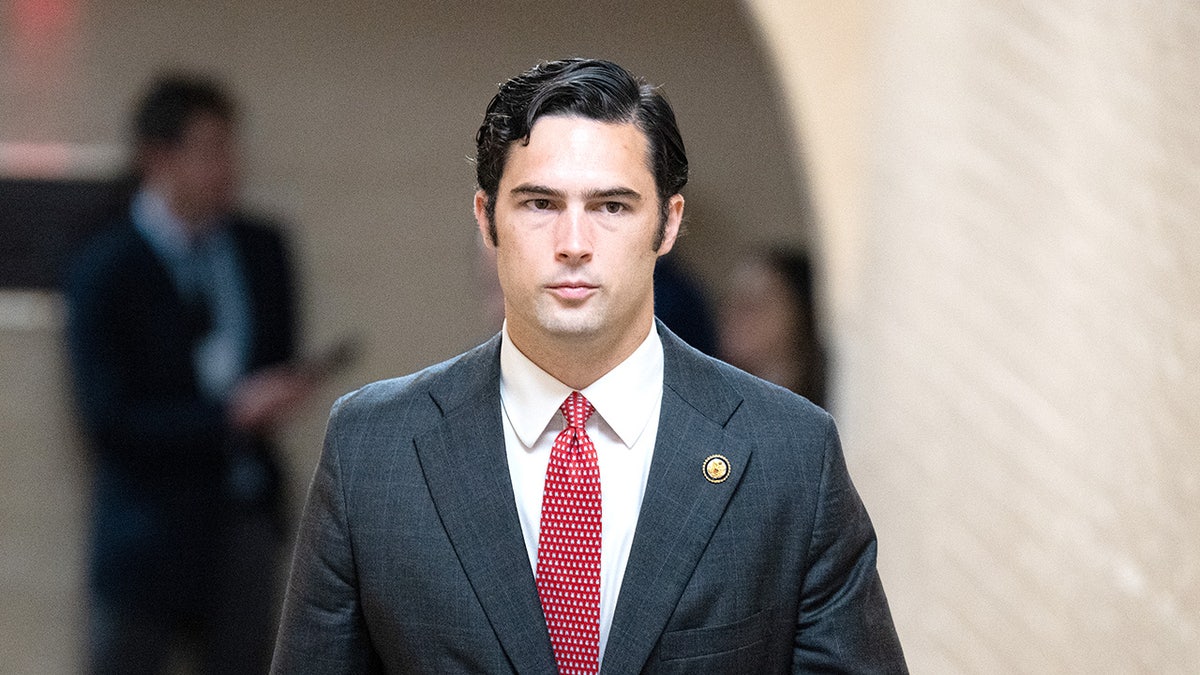 Rep. Brandon Gill walking through the Capitol basement