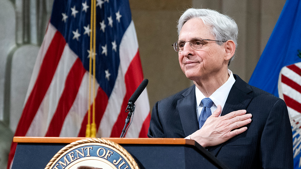 US Attorney General Merrick Garland addressing staff at the US Department of Justice in Washington, DC