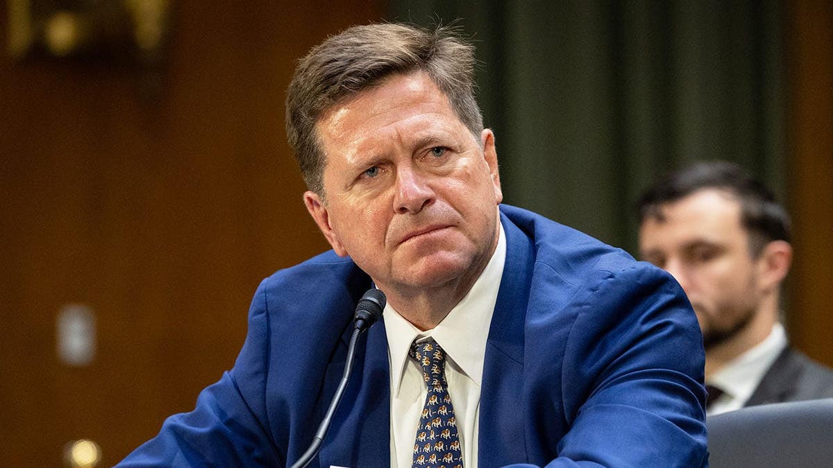 Jay Clayton testifies at a Senate hearing in Washington, D.C.