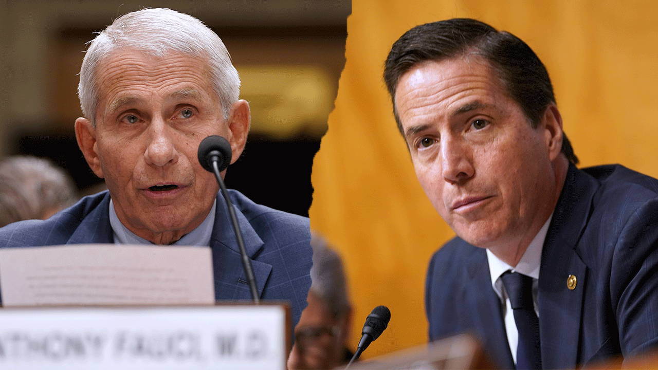 Bernie Moreno appears on the left and Anthony Fauci appears on the right in a split image.