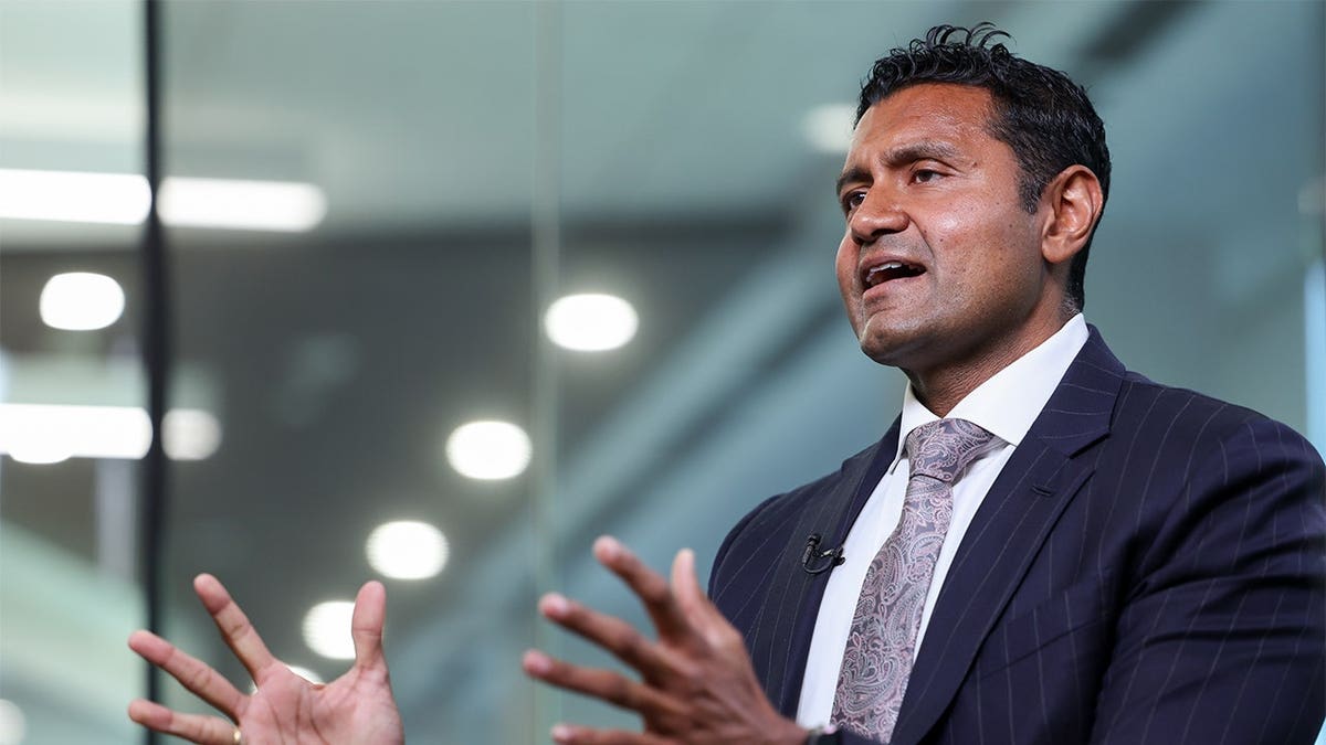 Shyam Sankar speaks during a Bloomberg Television interview at the Pennsylvania Defense and Innovation Summit.