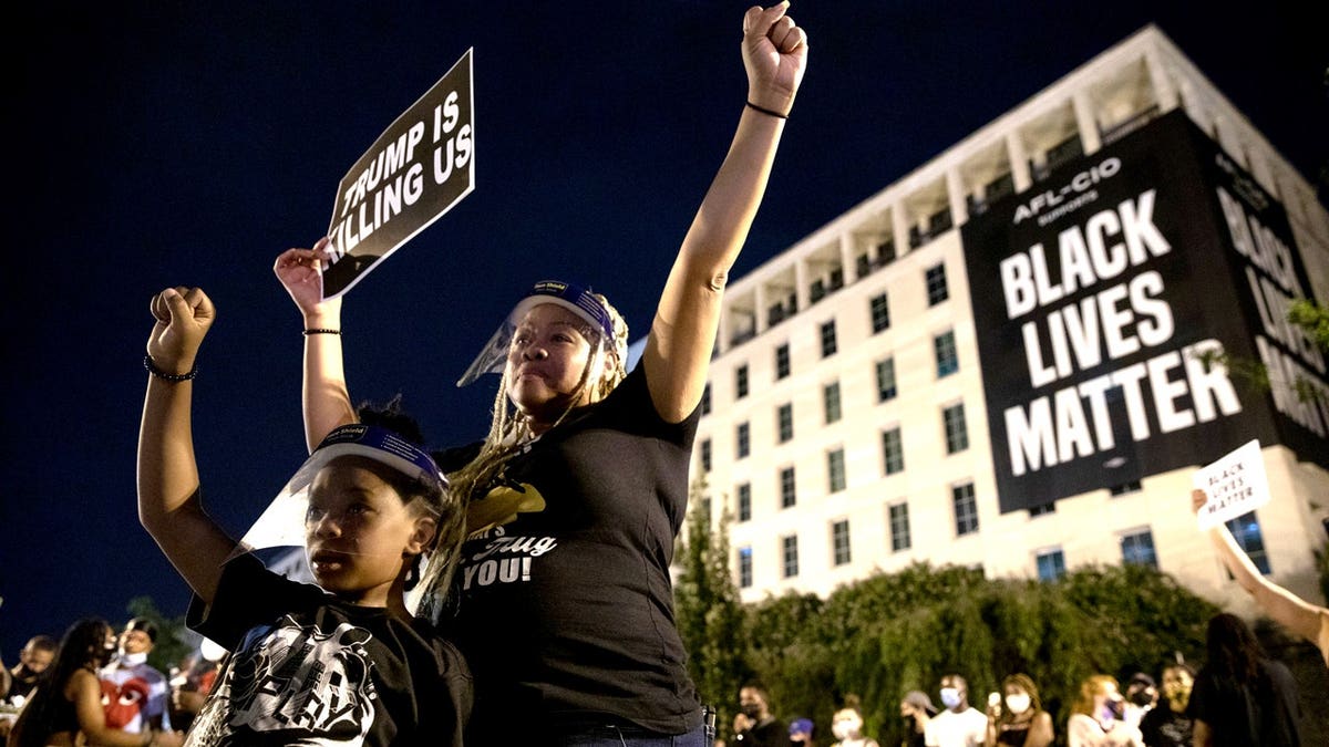 kid and parent protesting in washington dc