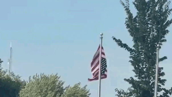American flag displayed upside