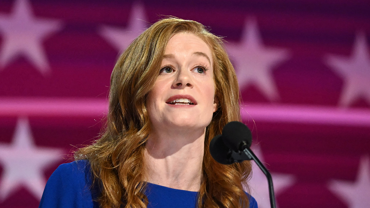 Mallory McMorrow speaking at an event.