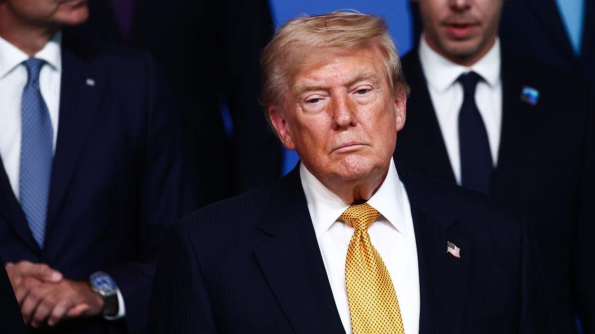 trump yellow tie nato summit