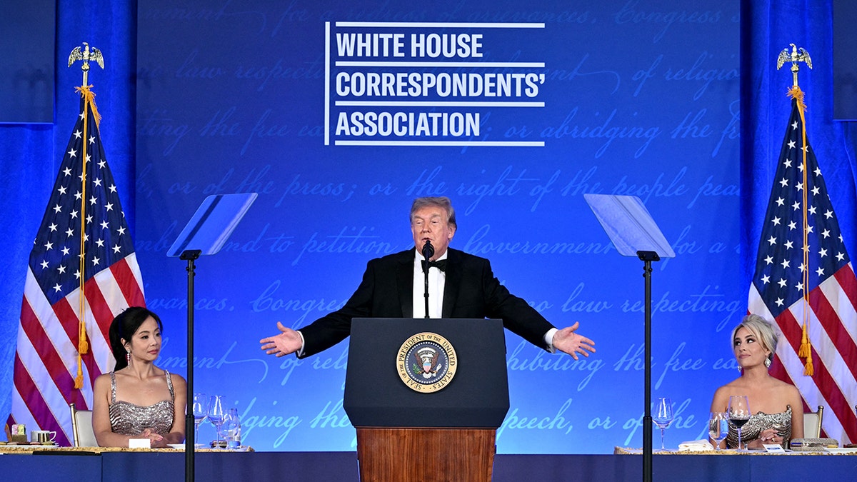 Trump speaking at WHCA dinnerr