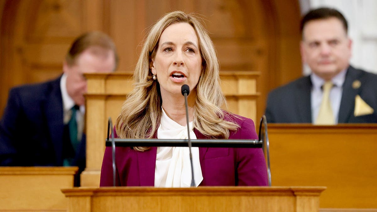 Mikie Sherrill gives address
