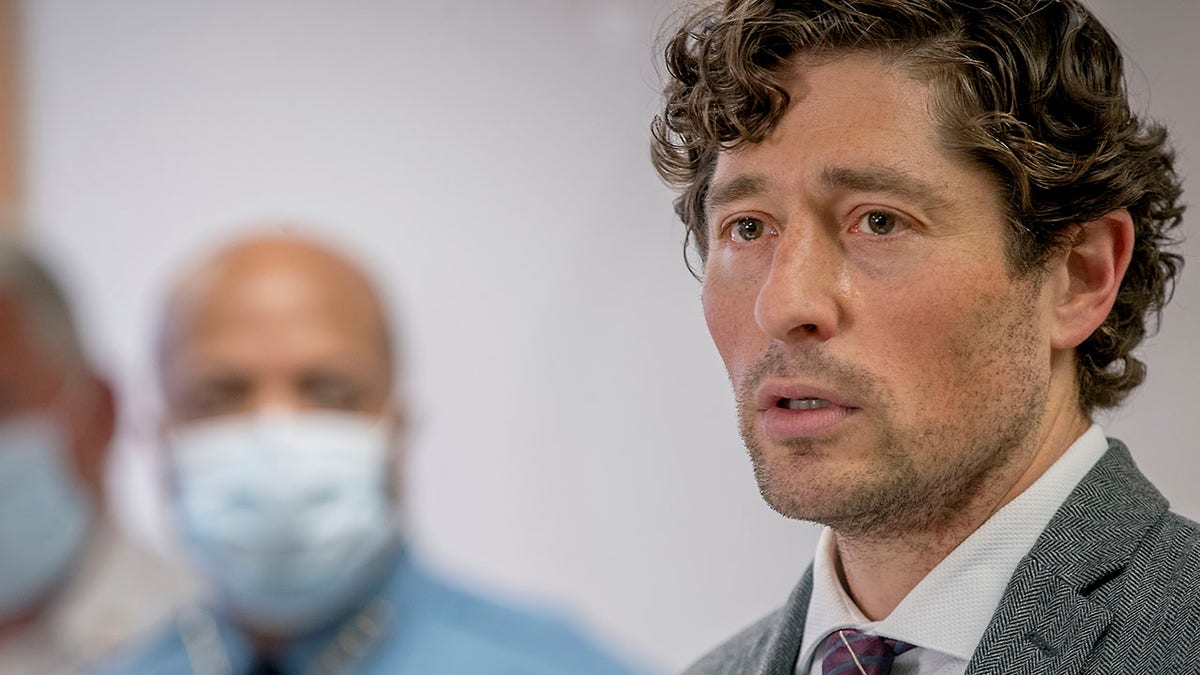 Minneapolis Mayor Jacob Frey speaks during a news conference Thursday, May 28, 2020 in Minneapolis, Minn. Violent protests over the death of a black man in police custody rocked a Minneapolis neighborhood for a second straight night as angry crowds looted stores, set fires and left a path of damage that stretched for miles. The mayor asked the governor to activate the National Guard. (Elizabeth Flores/Star Tribune via AP)