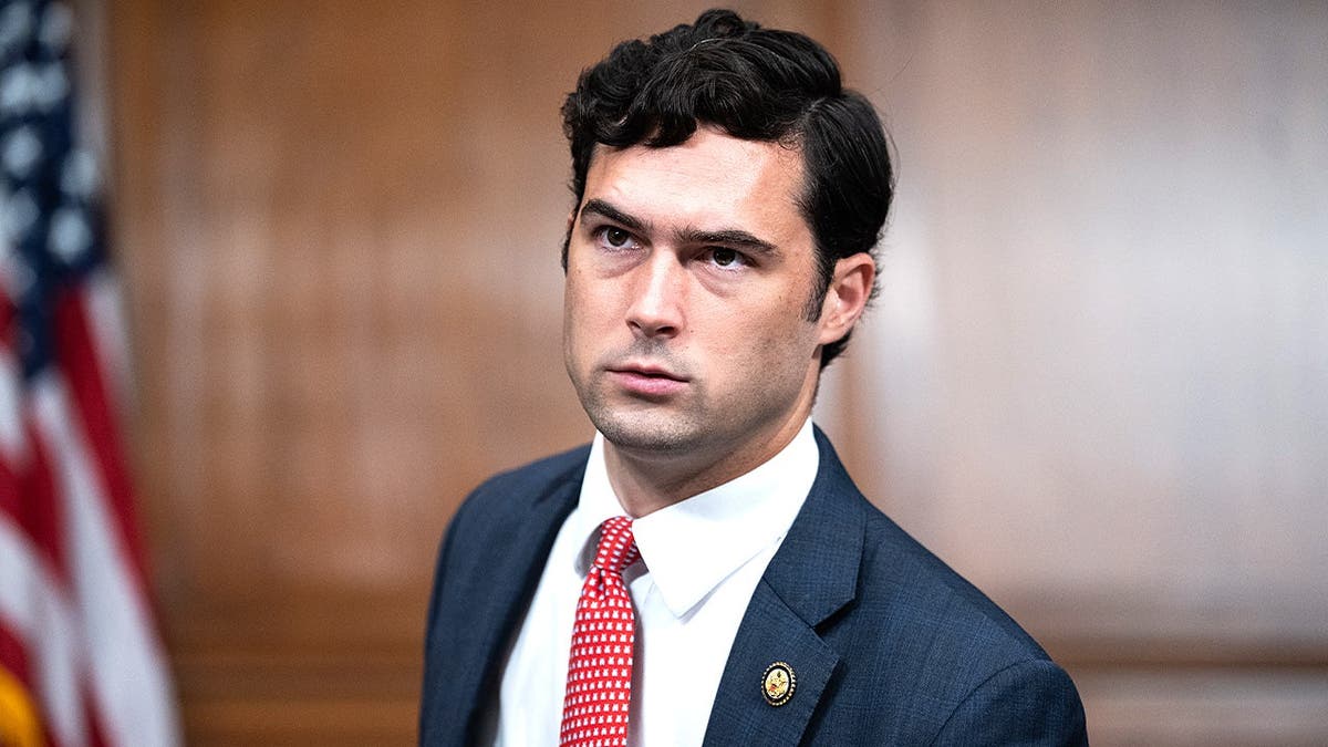 Rep. Brandon Gill arrives for House hearing on Smithsonian.