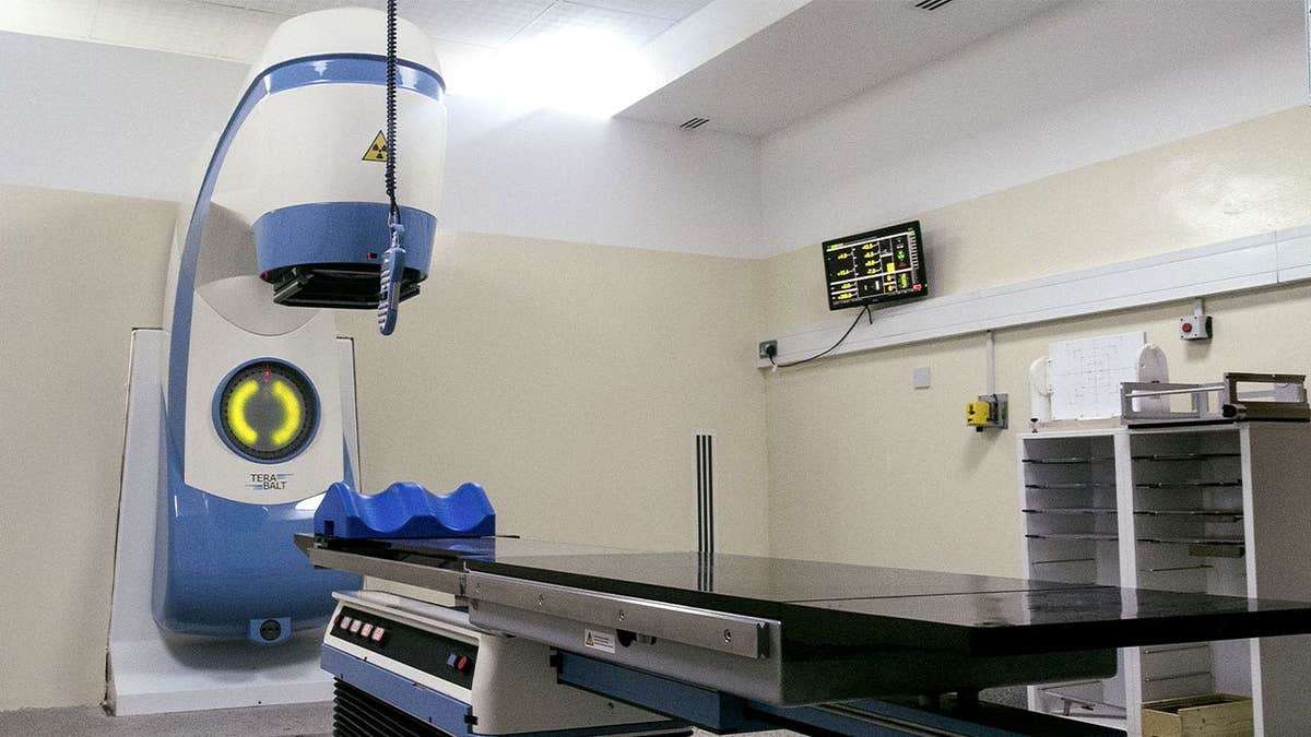 Cobalt-60 radiotherapy machine used for cancer treatment at a hospital in Kampala, Uganda