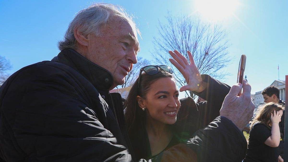 Sen. Ed Markey and Rep. Alexandria Ocasio-Cortez