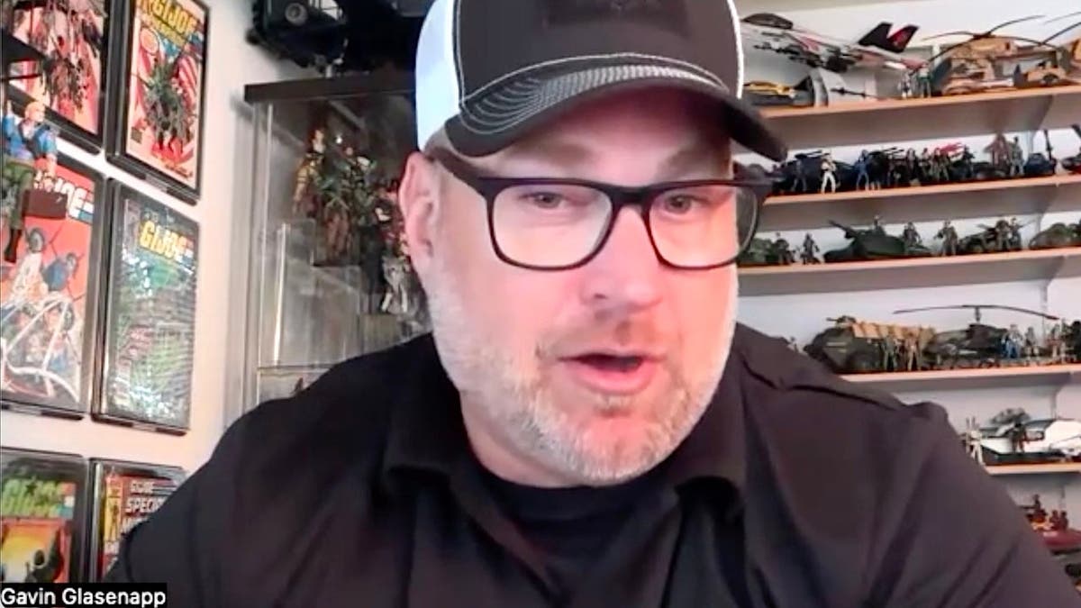 Gavin Glasenapp, a 20-year Army veteran, in his home office