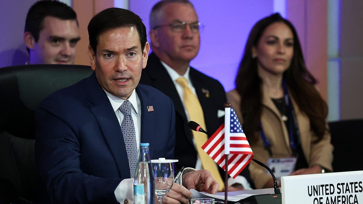 Marco Rubio delivers an opening statement during the ASEAN Post-Ministerial Conference.