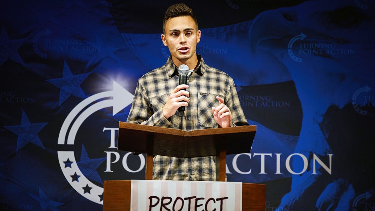 Michael Alfonso speaks during a campaign event in New Richmond, Wis.