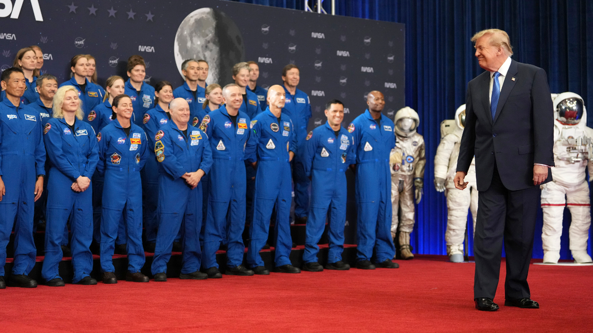 Trump with astronauts