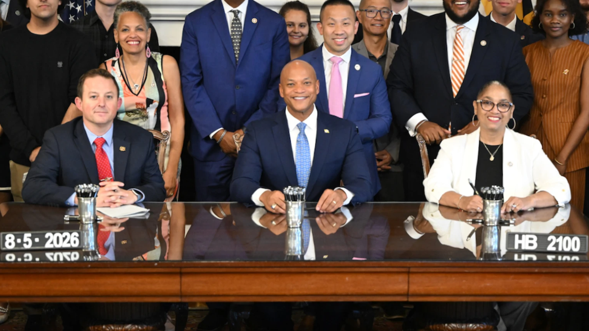 Wes Moore at a signing ceremony.