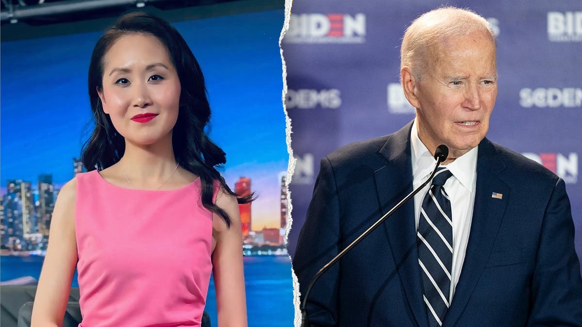 Lindy Li, left pictured alongside Joe Biden, right.