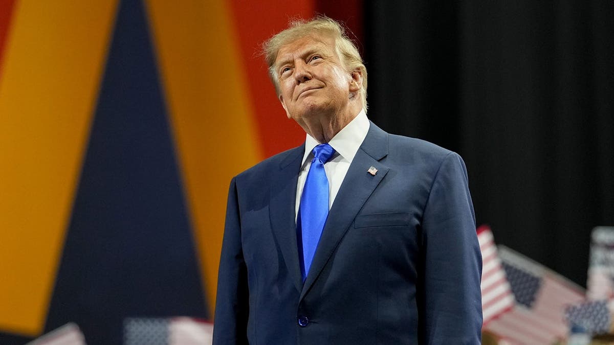 Donald Trump speaks at the Republican Midterm Convention in Dallas, Texas.