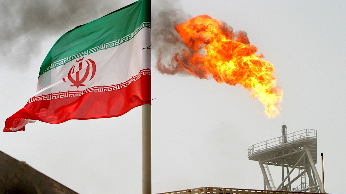 iran-flag-oil-flare