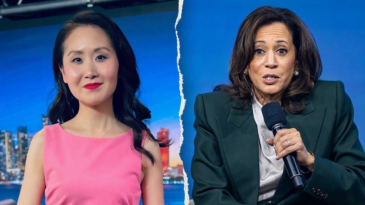 Lindy Li, left, pictured alongside Kamala Harris, right