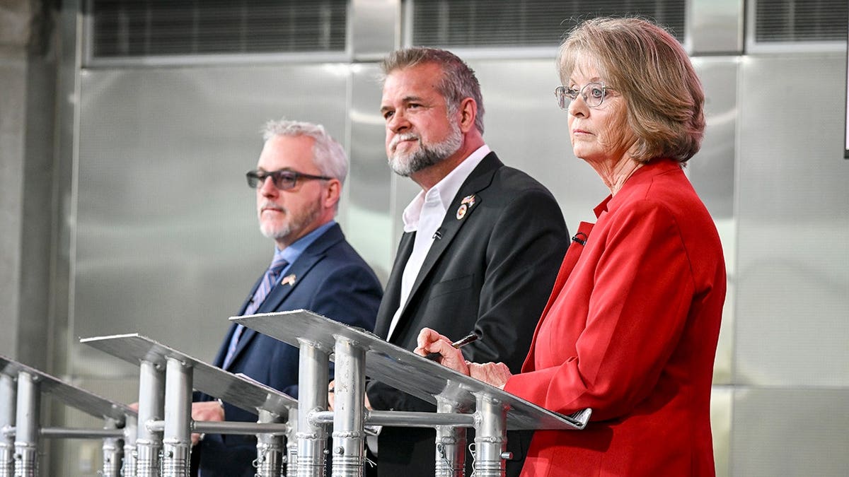 Colorado state Rep. Scott Bottoms, Victor Marx and state Sen. Barbara Kirkmeyer