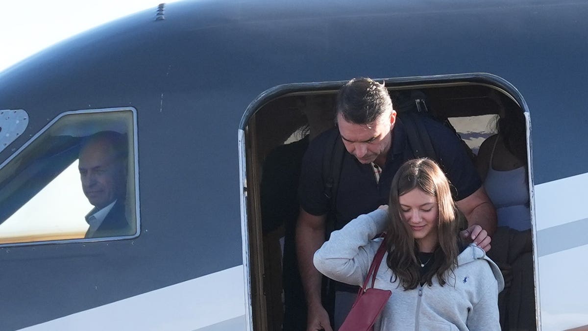 Flávio Bolsonaro arrives at Miami-Opa Locka Executive Airport on Wednesday, Oct. 28, 2026, in Opa-locka, Florida.