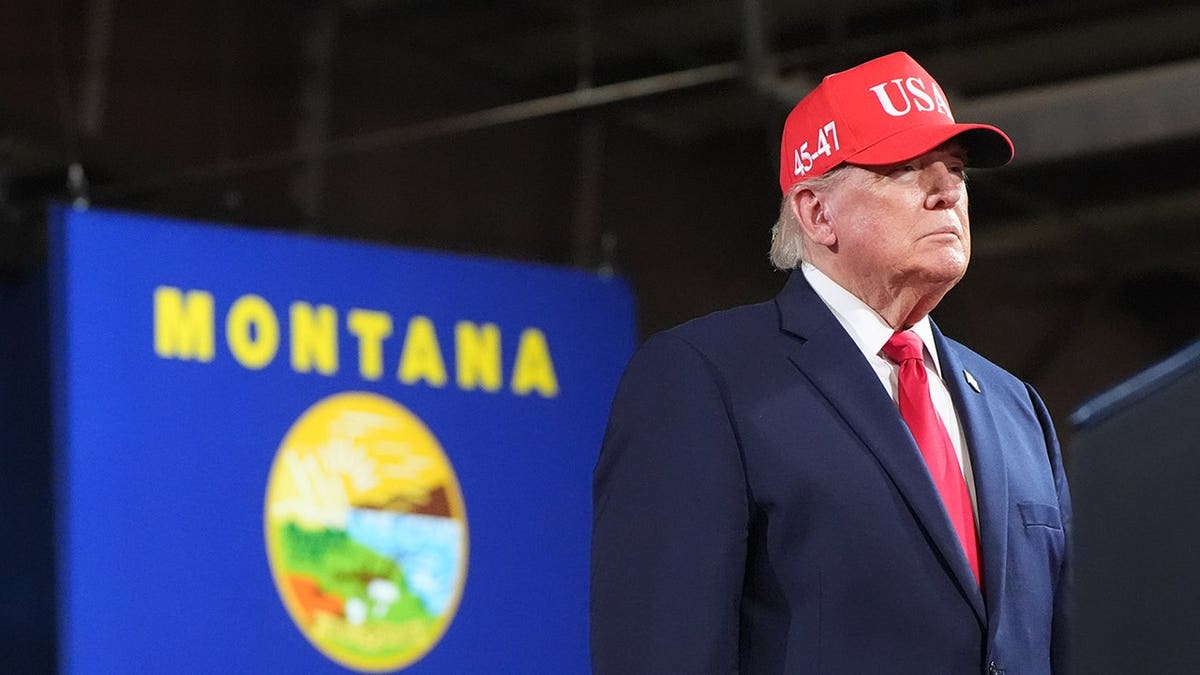 President Donald Trump arrives at a campaign rally.