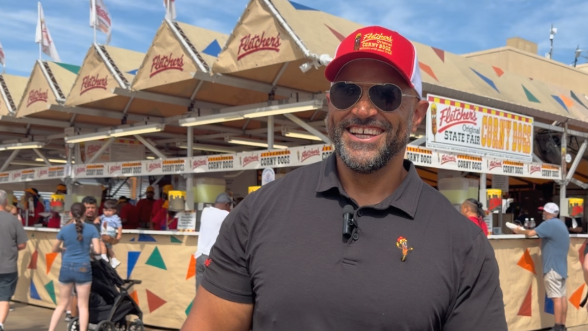 Aaron Fletcher of Fletcher's Corny Dogs speaks to Fox News Digital at the Texas State Fair on September 26, 2026.