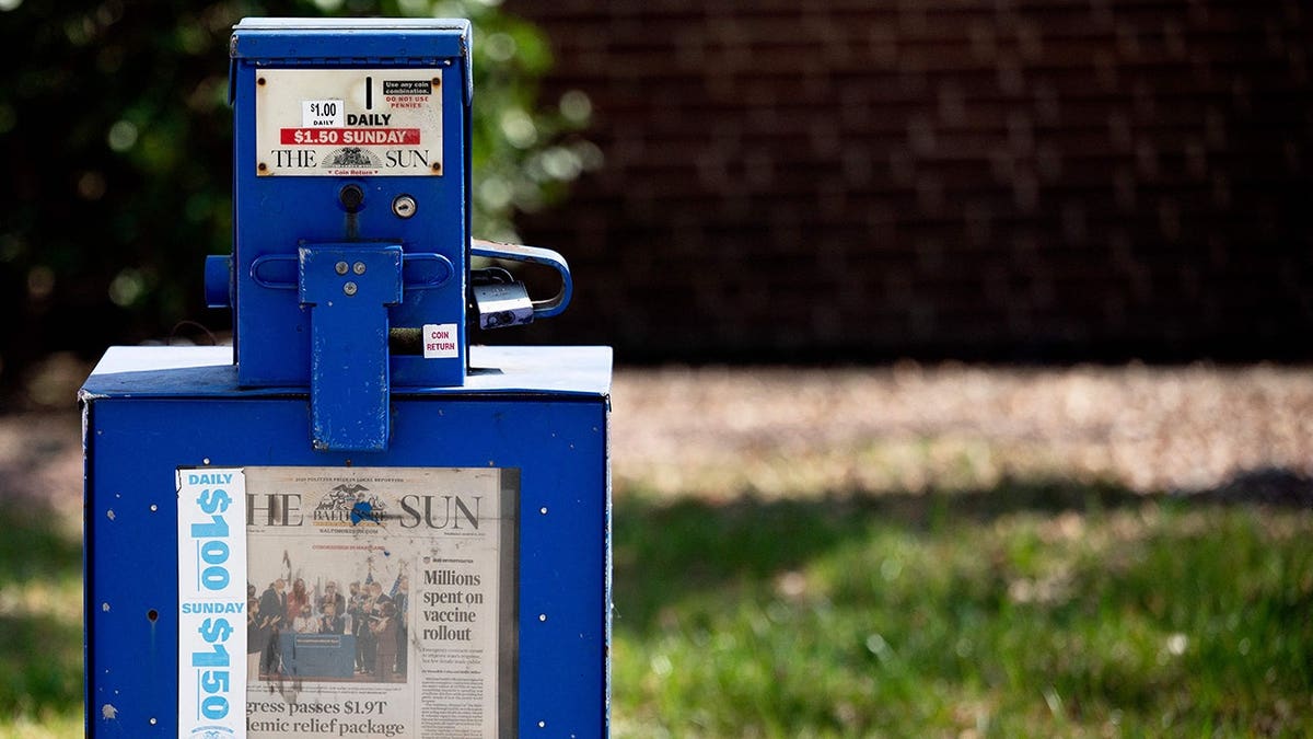 Newspaper stand selling The Baltimore Sun