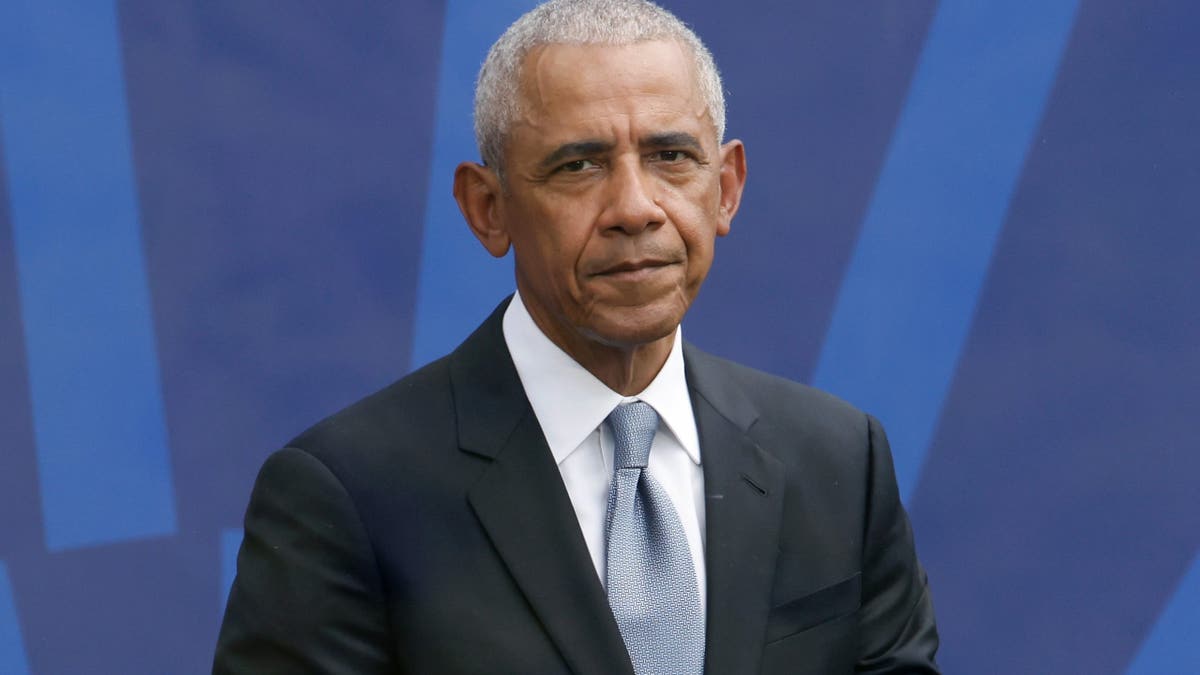 Barack Obama speaks during the dedication ceremony for the Barack Obama Presidential Center in Chicago.