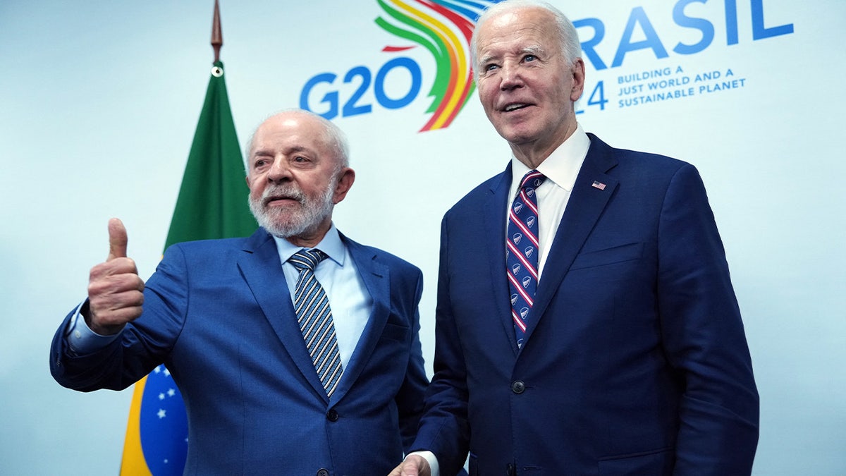 Former U.S. President Joe Biden meets with Brazilian President Lula Da Silva