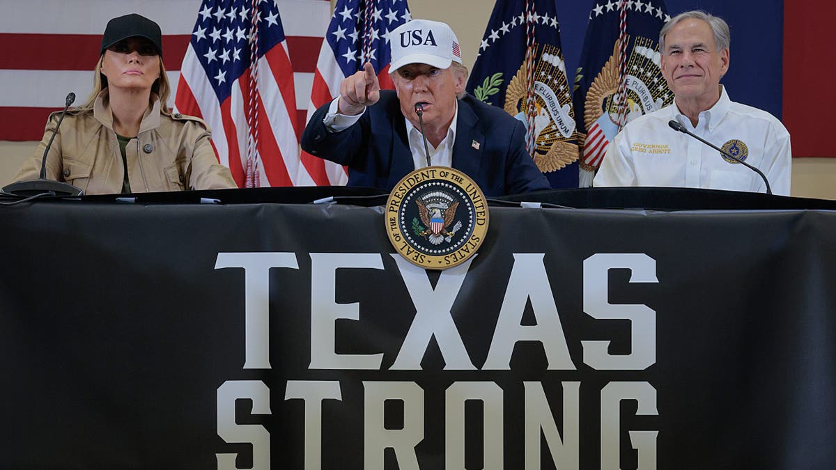 President Trump Tours Devastation In Texas After Deadly Flash Flooding