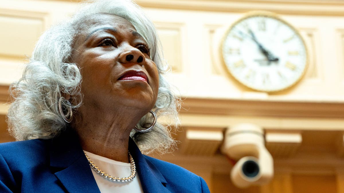 Sen. Louise Lucas, D-Portsmouth, speaks in the senate during a reconvened legislative session to vote on the budget, Monday, June 22, 2026, in Richmond, Va. (Mike Kropf/Richmond Times-Dispatch via Getty Images)