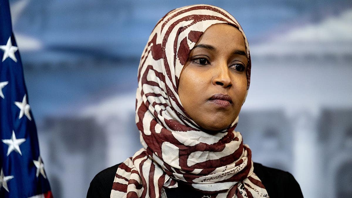 Ilhan Omar speaks at a news conference at the U.S. Capitol.