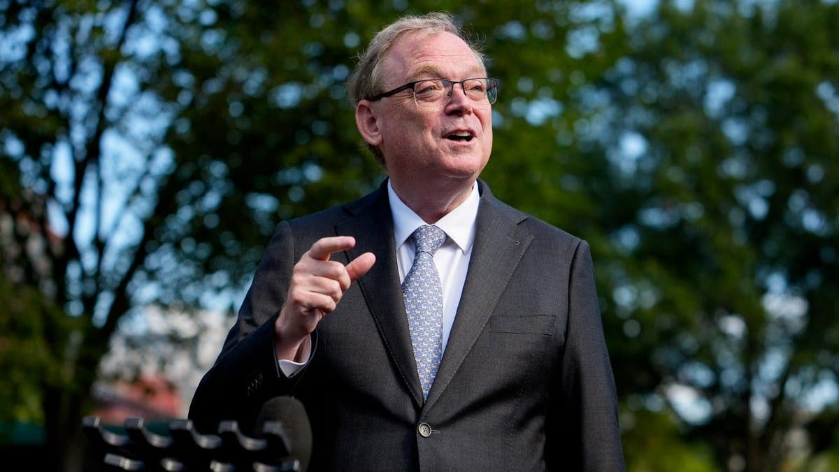 National Economic Council Director Kevin Hassett speaks to reporters outside the West Wing