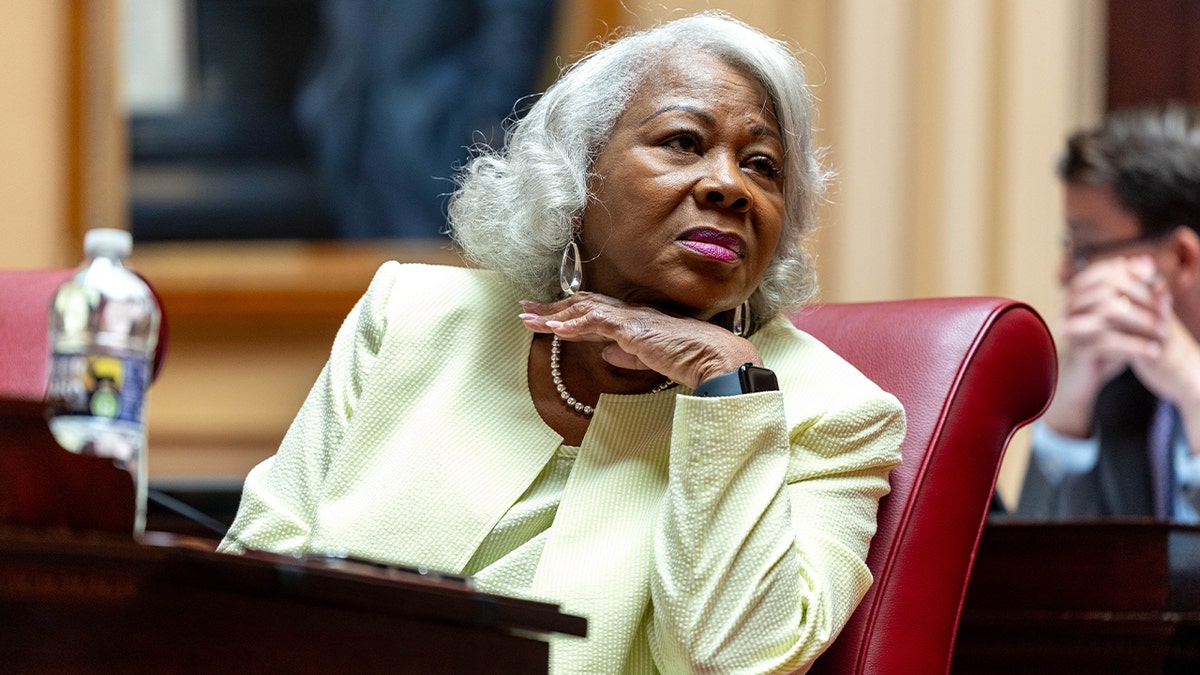 Sen. Louise Lucas, D-Portsmouth, listens during a reconvened legislative session to vote on Gov. Abigail Spanberger's amendments to the Virginia budget, Monday, June 29, 2026 at the Virginia State Capitol in Richmond, Va.