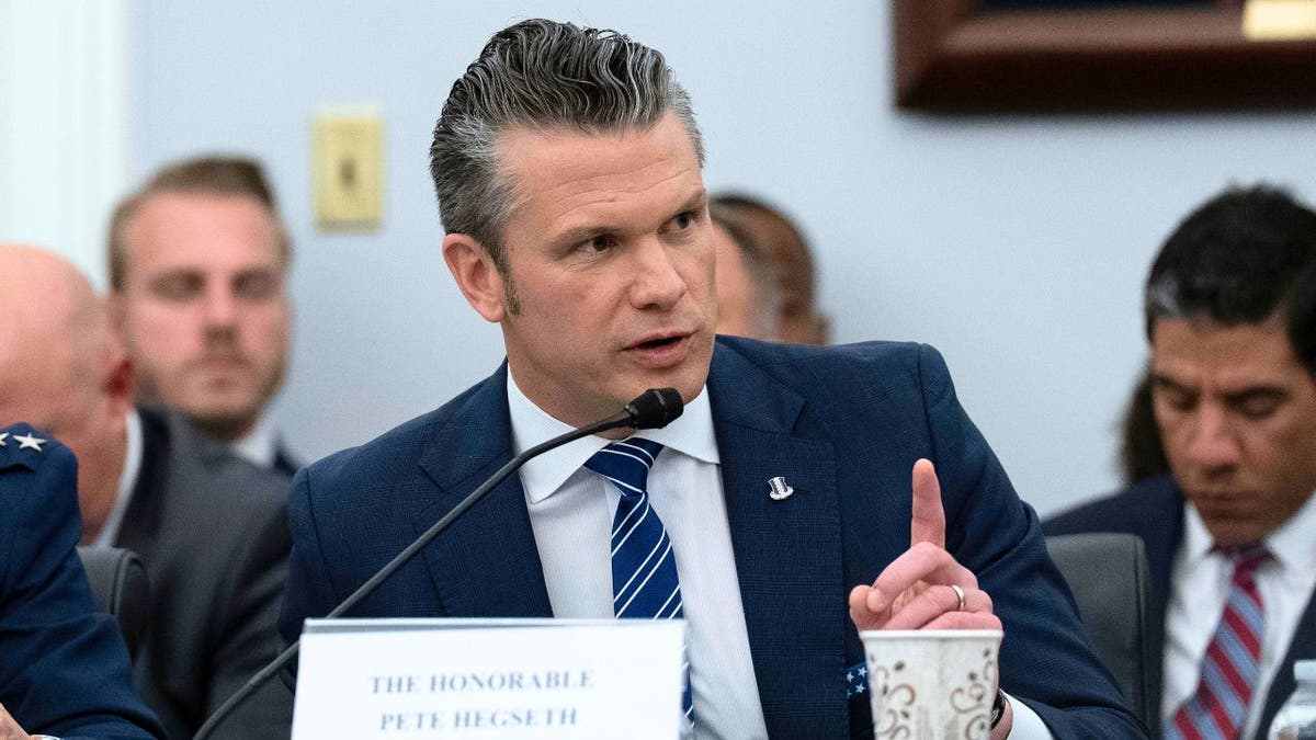 Pete Hegseth speaking in a hearing.