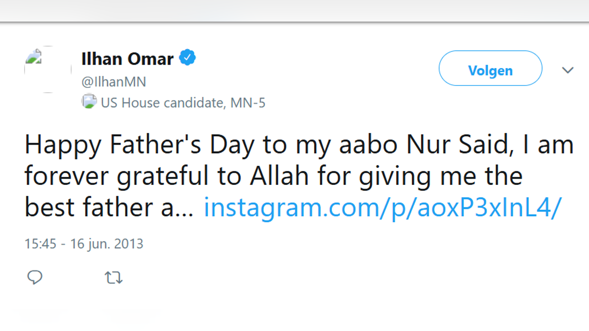 Deleted 2013 tweet from Rep. Ilhan Omar